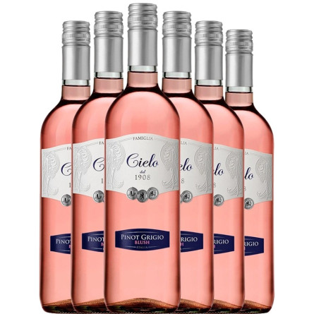 Набір вина (10%) Піно Гріджио Блаш / Pinot Grigio Blush, Cielo e Terra, рожеве напівсухе 6*0.75л