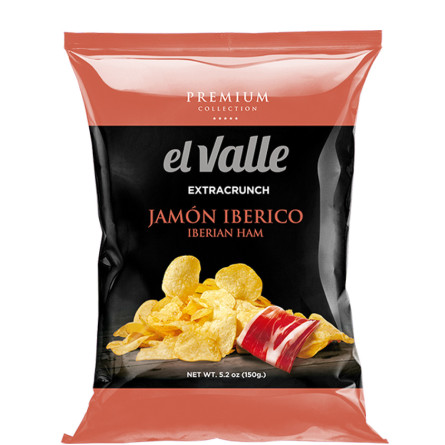 Чипсы картофельные со вкусом хамона Иберико, El Valle, 150г slide 1