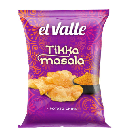 Чипсы картофельные со вкусом тикка масала, El Valle, 130г