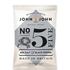 Чіпси з морською сіллю і чорним перцем, John John, 150г mini slide 1