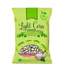 Попкорн з смаком сметани та зелені, Light Corn, 60г mini slide 1