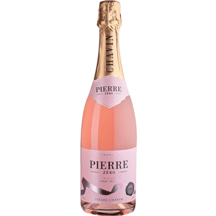 Безалкогольне ігристе вино П'єр Зеро, Розе / Pierre Zero, Rose, Domaines Pierre Chavin, рожеве напівсолодке 0.75л