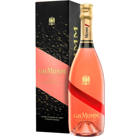 Шампанське Мумм, Кордон Розе / Mumm, Cordon Rose, рожеве брют, 0.75л, в коробці
