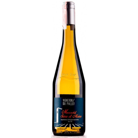 Вино Мюськаде Севр е Мен, Сюр Лі / Muscadet Sevre et Maine, Sur Lie, Vignerons du Pallet, біле сухе 12% 0.75л