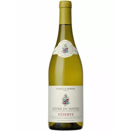 Вино Кот дю Рон Блан, Резерв / Cotes du Rhone Blanc, Reserve, Famille Perrin, белое сухое 13% 0.75л slide 1