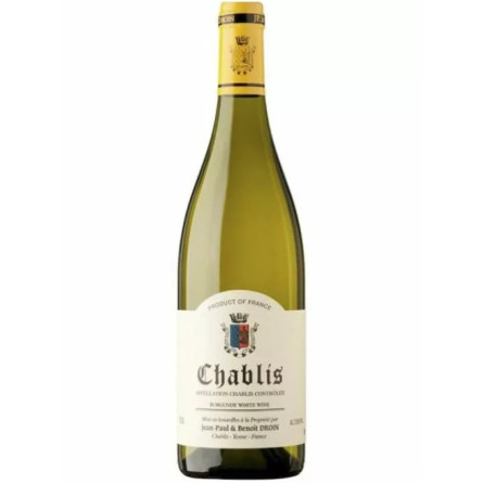 Вино Шабли / Chablis, Jean-Paul Benoit Droin, белое сухое 0.75л