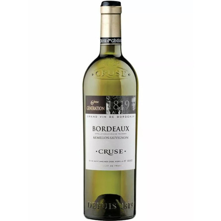 Вино Бордо Блан / Bordeaux Blanc, Cruse, белое сухое 12% 0.75л