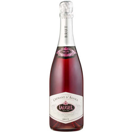 Ігристе вино Креман д’Ельзас, Лаужель Розе / Cremant d’Alsace, Laugel Rose, рожеве брют 0.75л