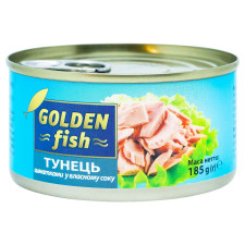 Тунец Golden Fish кусочками в собственном соке 185г mini slide 1