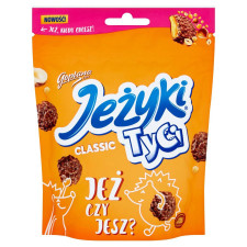 Печиво Jezyki Tyci Classic з карамеллю, лісовими горіхами та рисовими хрустками в молочному шоколаді 100г mini slide 1