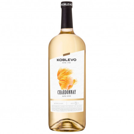 Вино Koblevo Chardonnay біле сухе 9,5-14% 1,5л slide 1