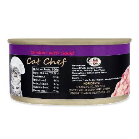 Корм для котів Cat Chef м'ясо курки з кальмарами