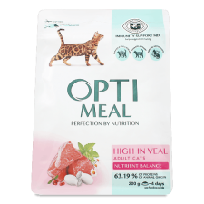 Корм для котів Optimeal з високим вмістом телятини сухий mini slide 1