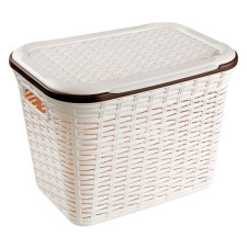 Кошик Ucsan Plastic Rattan прямокутний з кришкою 20л mini slide 1