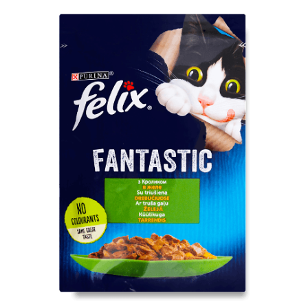 Корм для котів Felix Fantastic з кроликом в желе