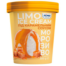 Мороженое Лимо под карамельным соусом в бумажном ведре 500г mini slide 1