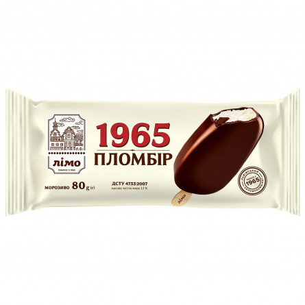 Морозиво Лімо Пломбір 1965 ескімо в шоколадній глазурі 80г