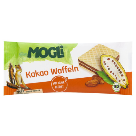 Вафли Mogli с какао органические 15г