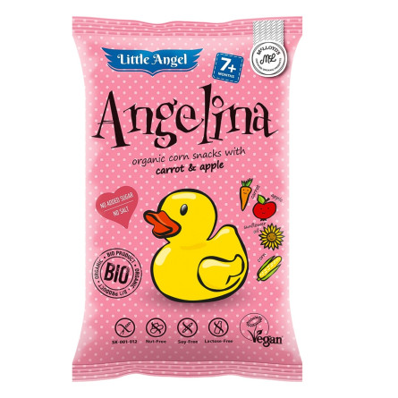 Снеки Little Angel Angelina кукурудзяні дитячі органічні без глютену 30г