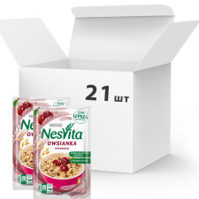 Упаковка каши Nestle NesVita Овсяная сладкая с молоком и кусочками вишни 45 г х 21 шт mini slide 1