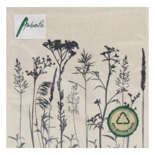 Серветки Ambiente Recycled Herbs And Flowers Black FSC Mix 33х33см mini slide 1