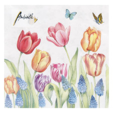 Серветки Ambiente Tulips & Muscari FSC Mix 33х33см mini slide 1
