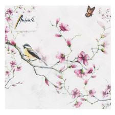 Серветки Ambiente Bird & Blossom White FSC Mix 33х33см mini slide 1