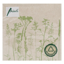 Серветки Ambiente Recycled Herbs And Flowers Green FSC Mix 33х33см mini slide 1
