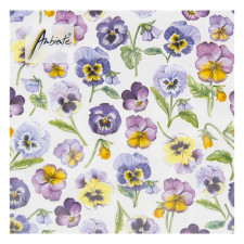 Серветки Ambiente Pansy All Over FSC Mix 33х33см mini slide 1