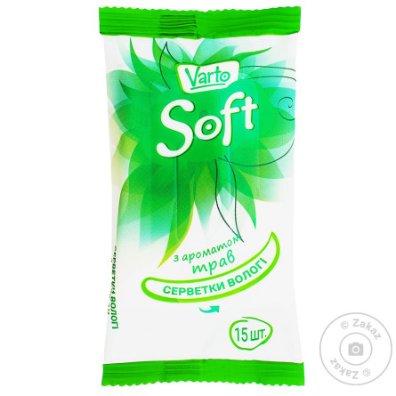 Влажные салфетки Varto Soft с ароматом трав 15шт