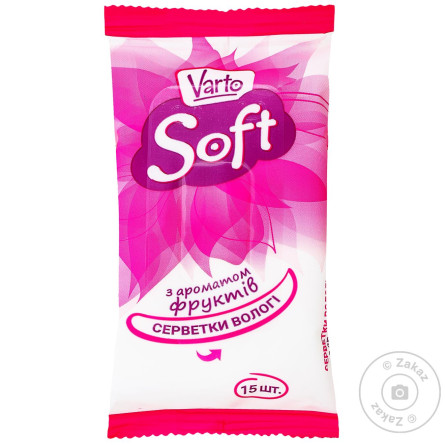 Влажные салфетки Varto Soft с ароматом фруктов 15шт