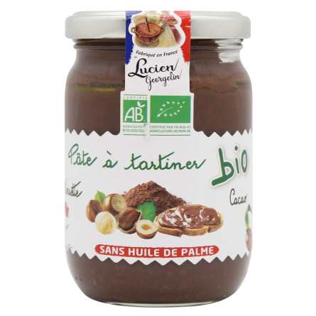Паста Lucien Georgelin шоколадно-горіхова органічна 280г