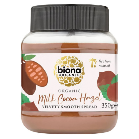 Паста Biona Organic з молочного шоколаду та горіха 350г