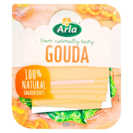 Сыр Arla Гауда твердый нарезанный 59,2% 150г slide 1