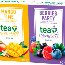 Набір листового чаю Tea Moments Mango Time зелений зі смаком манго 90 г + Berries Party чорний зі смаком ягід 90 г mini slide 1