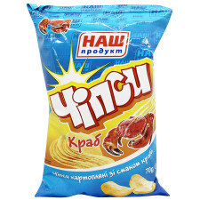 Чіпси Наш Продукт картопляні зі смаком краба 70г mini slide 1