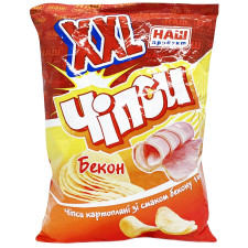 Чіпси Наш Продукт картопляні зі смаком бекону 140г mini slide 1