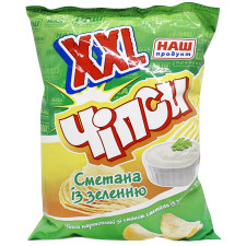 Чіпси Наш Продукт картопляні зі смаком сметани з зеленню 140г mini slide 1