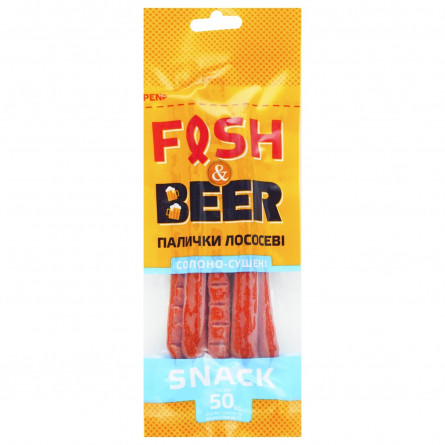 Палочки лососевые Fish &amp; Beer солено-сушеные 50г