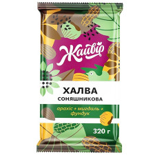 Халва Жайвір соняшникова з арахісом, мигдалем та фундуком 320г mini slide 1