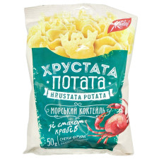 Снеки Жайвір Хрустата Потата Морський коктейль зі смаком крабів 50г mini slide 1