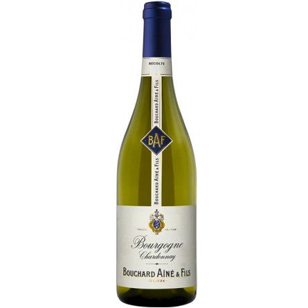 Вино Бургонь, Шардоне / Bourgogne, Chardonnay, Bouchard Aine Fils, белое сухое 0.75л
