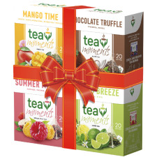 Набір чаю Tea Moments Асорті Зелений Mango Time 20 пірамідок + Чорний Chocolate Truffle 20 пірамідок + Фруктово-ягідний Summer Melody 20 пірамідок + Зелений Mojito Breeze 20 пірамідок mini slide 1