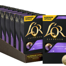 Набор кофе в капсулах L’OR Lungo Profondo 10 упаковок x 10 шт (100 капсул) совместимы с Nespresso 100% Арабика mini slide 1