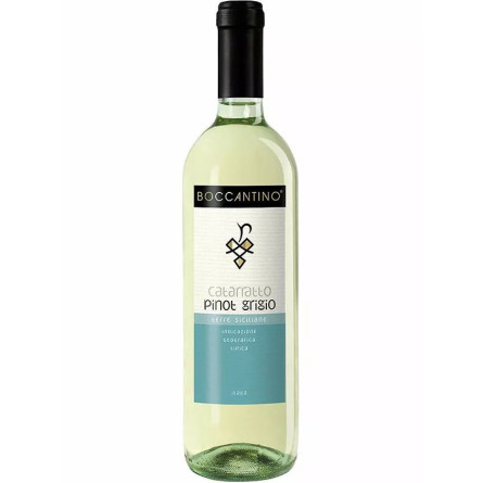 Вино Піно Гріджио / Pinot Grigio, Boccantino, біле сухе 0.75л