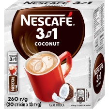 Напій кавовий NESCAFE 3-в-1 Coconut зі смаком кокоса розчинний у стіках 20 шт х 13 г mini slide 1