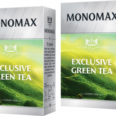 Упаковка чая китайского зеленого листового Мономах Exclusive Green Tea 90 г х 2 шт slide 1
