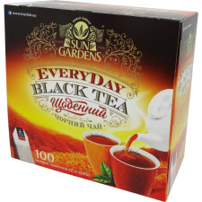 Чай черный Sun Gardens Every Day 100 экспресс пакетиков 220 г mini slide 1