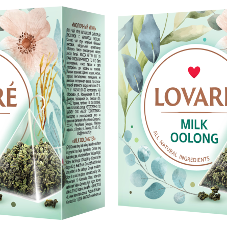 Упаковка китайського чаю Lovare Молочний улун 2 пачки по 15 пірамідок