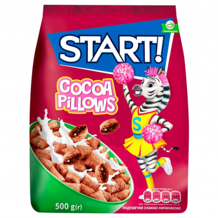 Сухі сніданки Start! подушечки з какао начинкою 500г